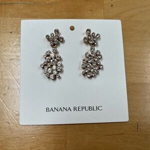 Banana Republic Gold and Crystal Drop Earrings